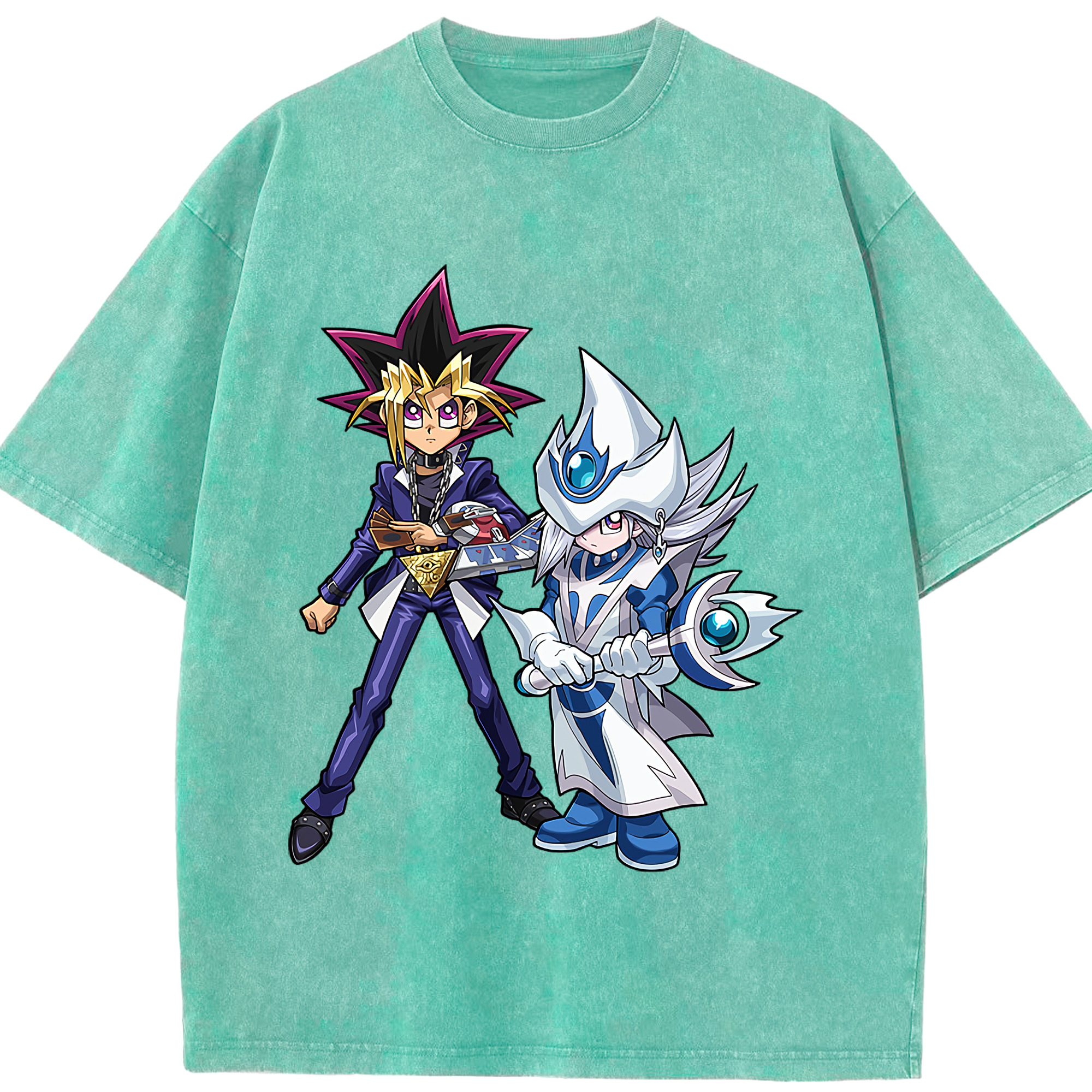 （画像用） 遊☆戯☆王 Yu-Gi-Oh! 綿100% ヴィンテージ風 半袖Tシャツ（フロントプリント）